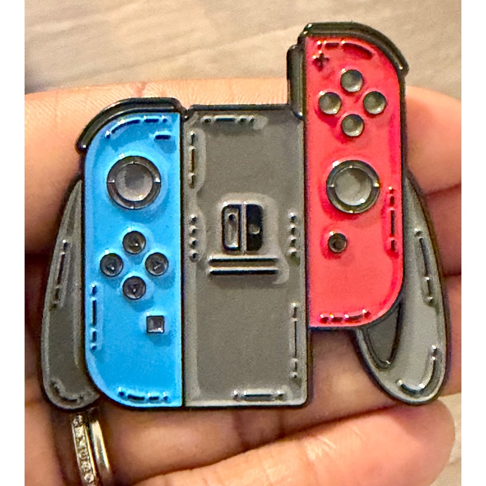 Nintendo Switch Joy-Con Controller Enamel Pin Blue Red Grey Gaming Accessory